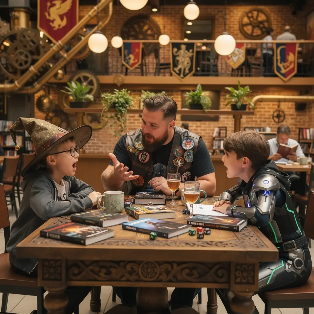 Obrázek vesmírné lodi plující skrze galaxii plnou barevných planet.